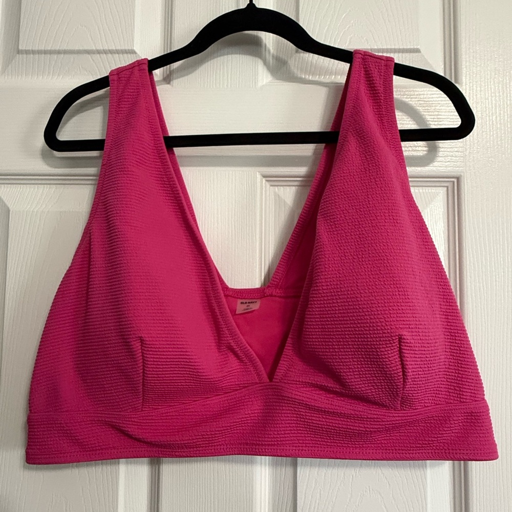 Old Navy Hot Pink Textured Bikini Top - 3XL